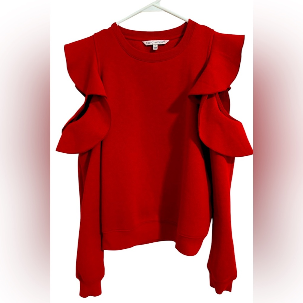 Rebecca Minkoff Red Ruffle Sweater , Size S